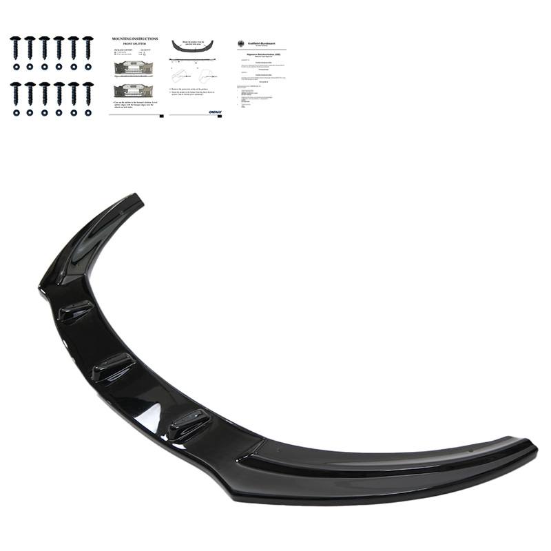 Image of Oneway Voor Bumper Lip Zwart ABS Plastic Opel Astra