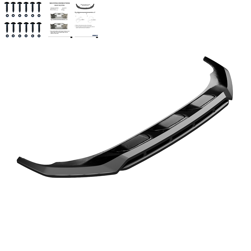 Image of Oneway Voor Bumper Lip Zwart ABS Plastic Audi Q7 Facelift