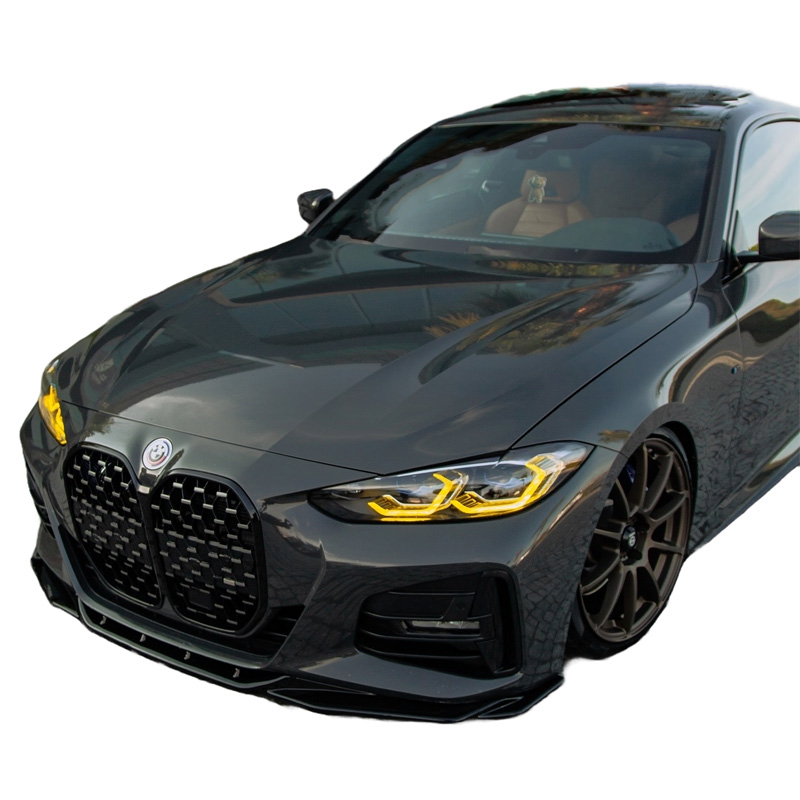 Image of Oneway Voor Bumper Lip Zwart ABS Plastic BMW 4-serie LCI