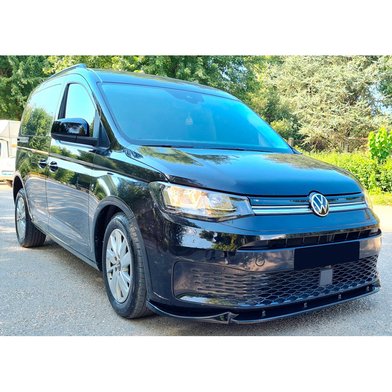 Image of Oneway Voor Bumper Lip Zwart ABS Plastic Volkswagen Caddy