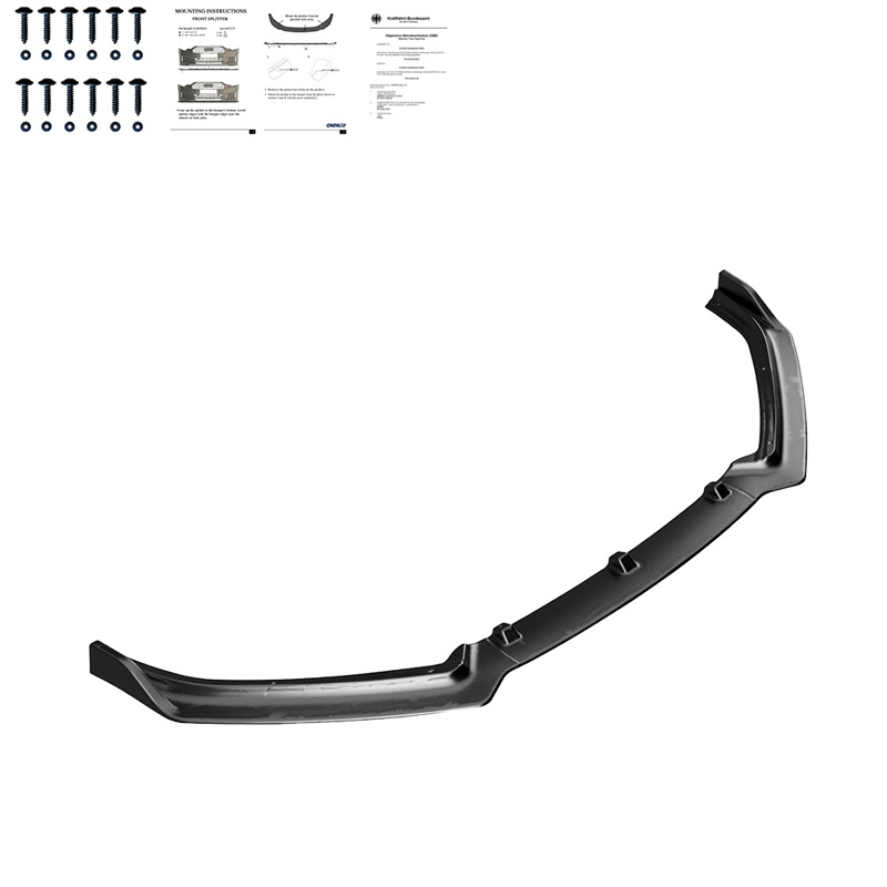 Image of Oneway Voor Bumper Lip Zwart ABS Plastic Volkswagen Polo