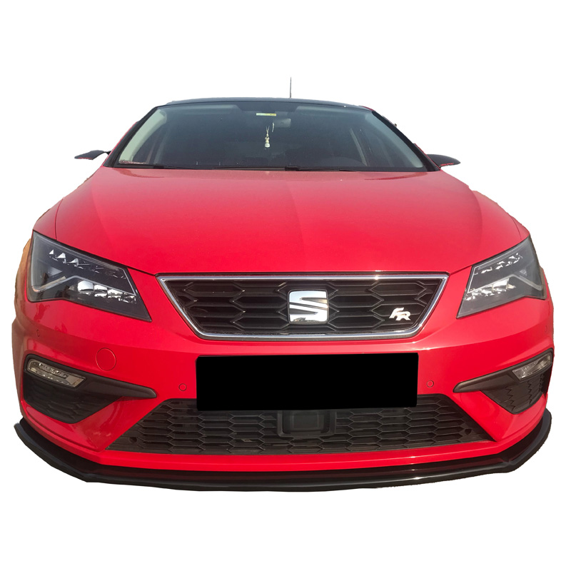 Image of Oneway Voor Bumper Lip Zwart ABS Plastic Seat Leon Facelift