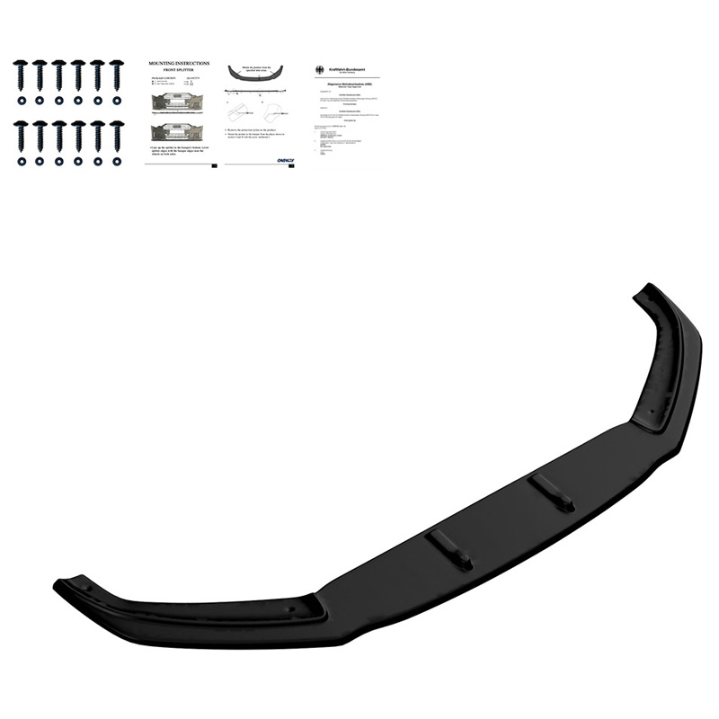 Image of Oneway Voor Bumper Lip Zwart ABS Plastic Audi TTRS