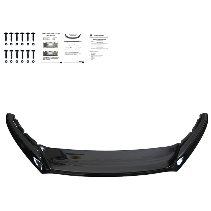 Image of Oneway Voor Bumper Lip Zwart ABS Plastic Skoda Superb Facelift