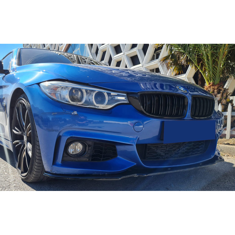 Image of Oneway Voor Bumper Lip Zwart ABS Plastic BMW 4-serie