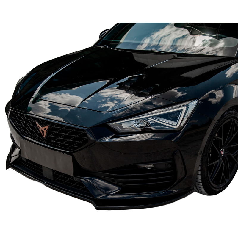 Image of Oneway Voor Bumper Lip Zwart ABS Plastic Seat Leon
