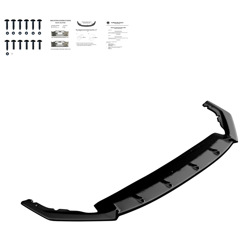Image of Oneway Voor Bumper Lip Zwart ABS Plastic Skoda Octavia