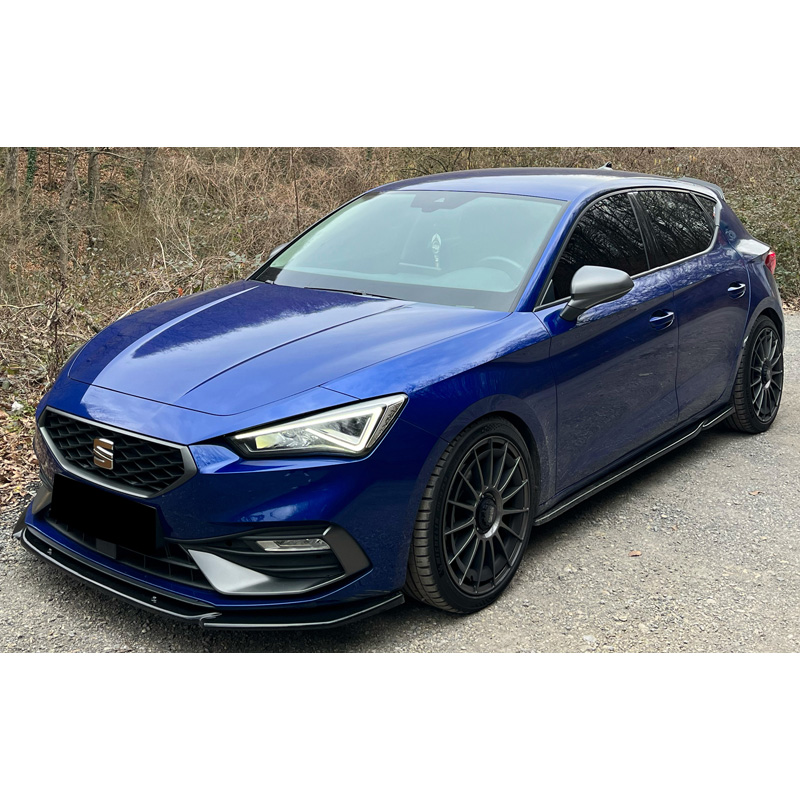 Image of Oneway Voor Bumper Lip Zwart ABS Plastic Seat Leon
