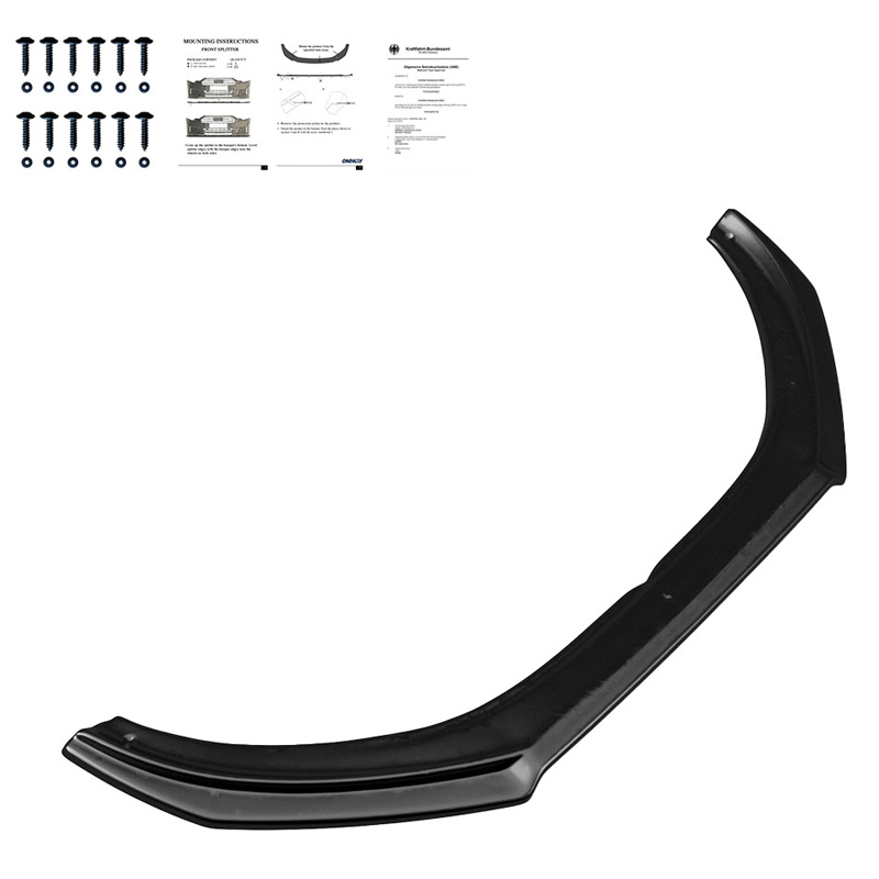 Image of Oneway Voor Bumper Lip Zwart ABS Plastic Volvo V40