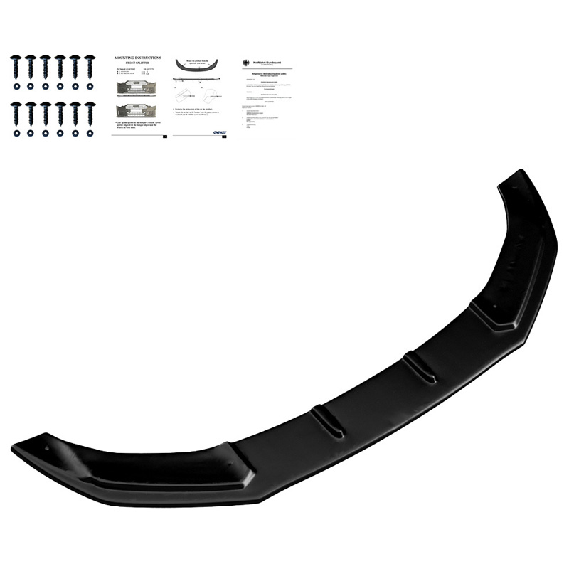 Image of Oneway Voor Bumper Lip Zwart ABS Plastic Audi TTRS