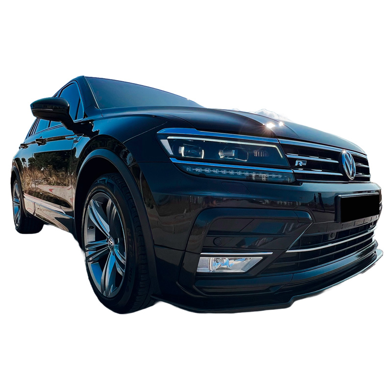 Image of Oneway Voor Bumper Lip Zwart ABS Plastic Volkswagen Tiguan