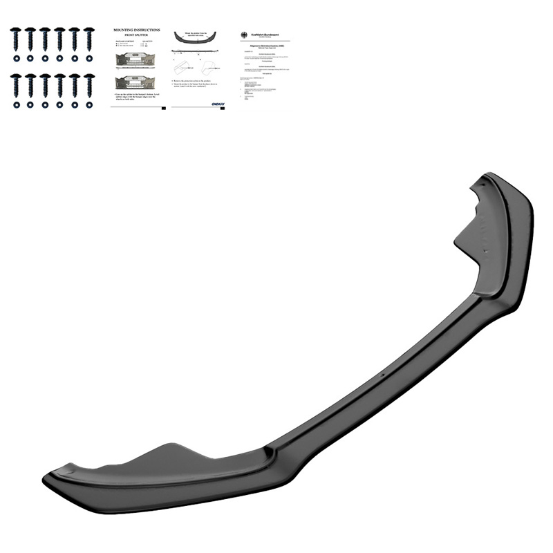 Image of Oneway Voor Bumper Lip Zwart ABS Plastic Audi A5,S5