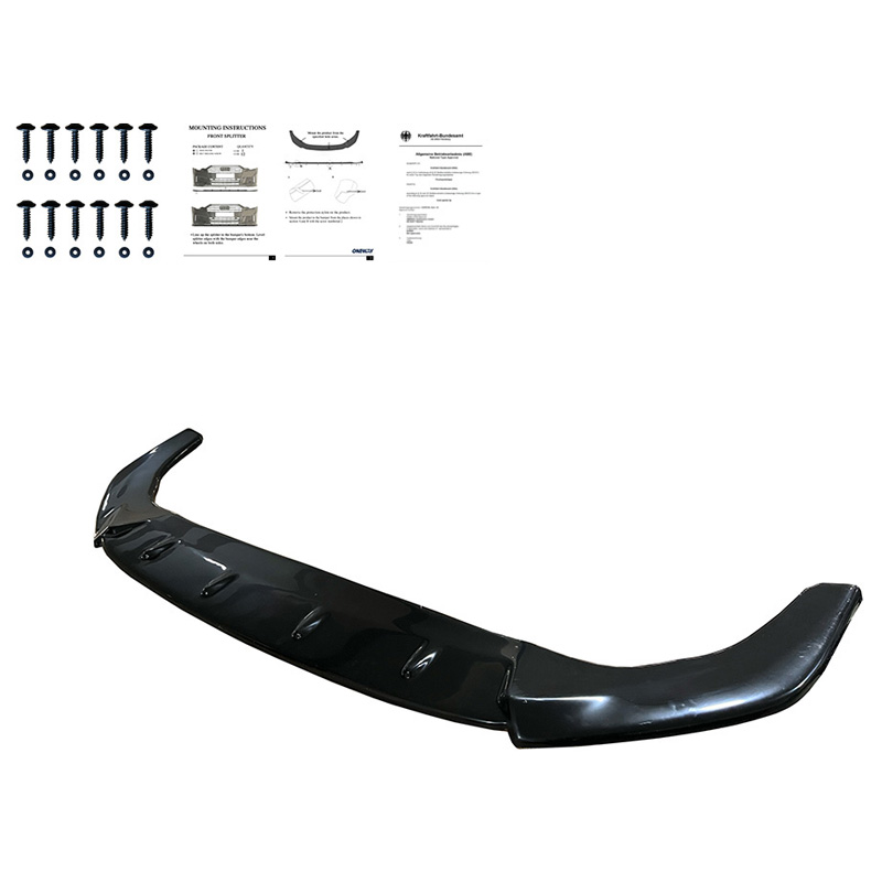 Image of Oneway Voor Bumper Lip Zwart ABS Plastic Volkswagen Golf