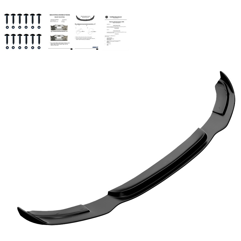 Image of Oneway Voor Bumper Lip Zwart ABS Plastic BMW 3-serie