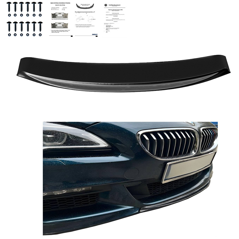 Image of Oneway Voor Bumper Lip Zwart ABS Plastic BMW 6-Serie LCI