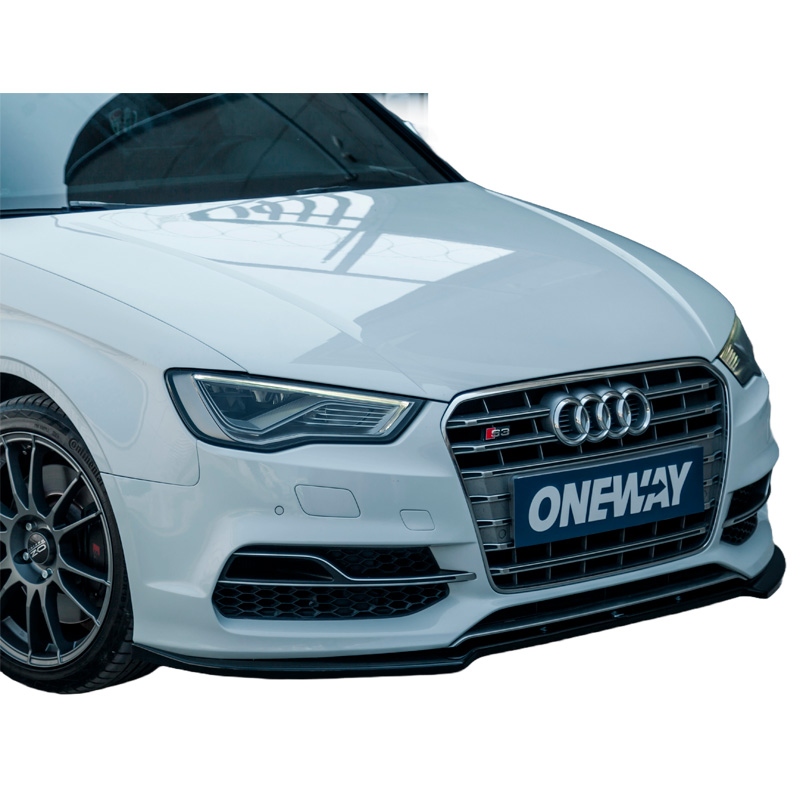 Image of Oneway Voor Bumper Lip Zwart ABS Plastic Audi S3