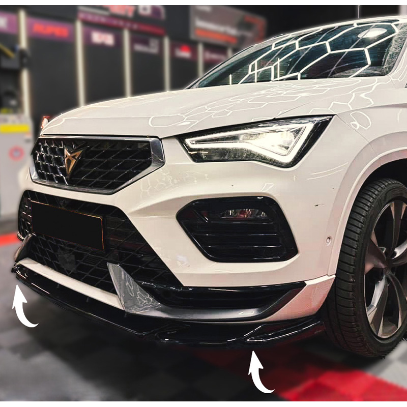 Image of Oneway Voor Bumper Lip Zwart ABS Plastic Seat Ateca Facelift