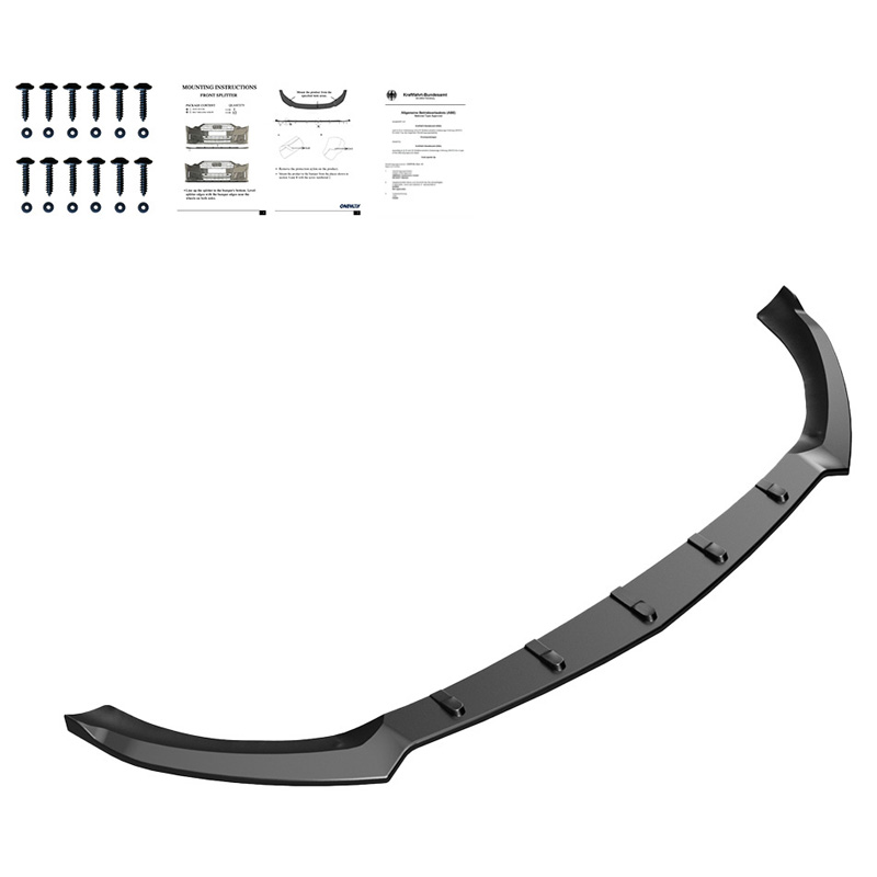Image of Oneway Voor Bumper Lip Zwart ABS Plastic Mercedes CLA