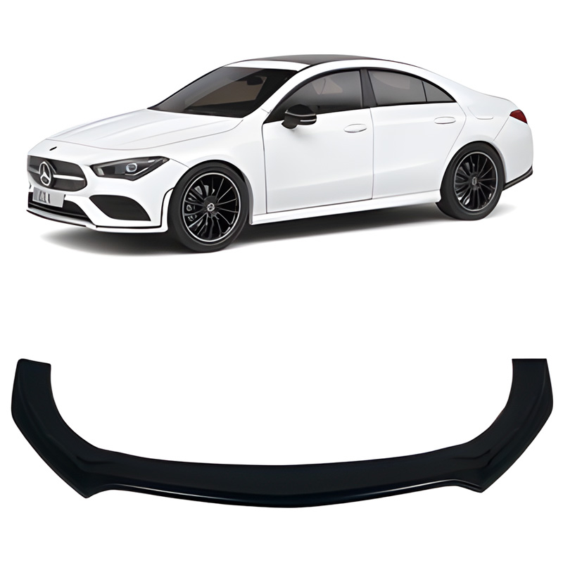 Image of Oneway Voor Bumper Lip Zwart ABS Plastic Mercedes CLA