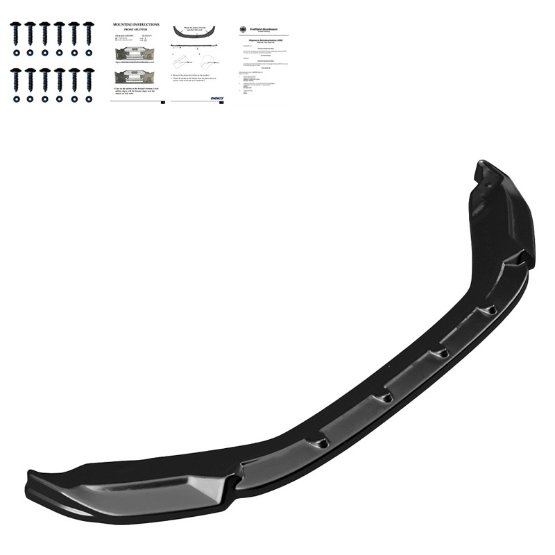 Image of Oneway Voor Bumper Lip Zwart ABS Plastic Skoda Kodiaq Facelift