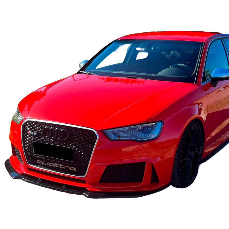 Image of Oneway Voor Bumper Lip Zwart ABS Plastic Audi RS3