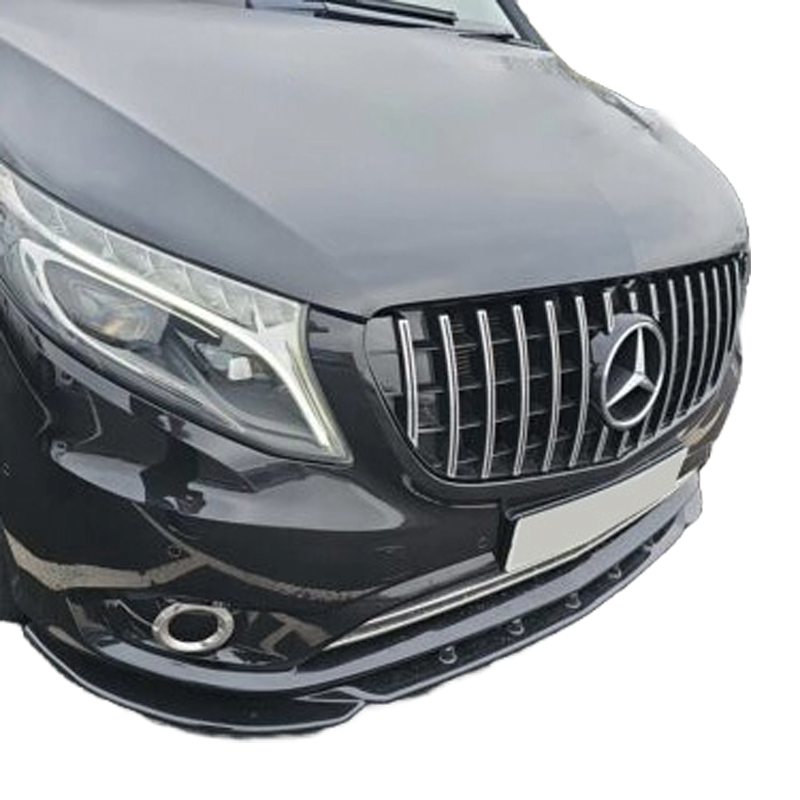 Image of Oneway Voor Bumper Lip Zwart ABS Plastic Mercedes Vito