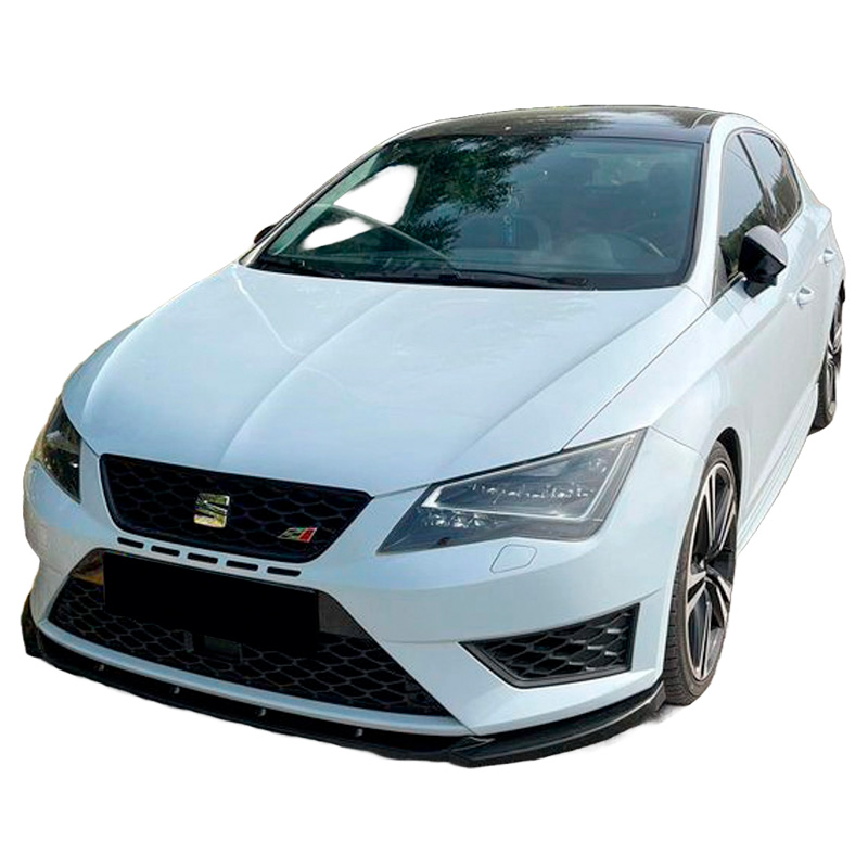 Image of Oneway Voor Bumper Lip Zwart ABS Plastic Seat Leon