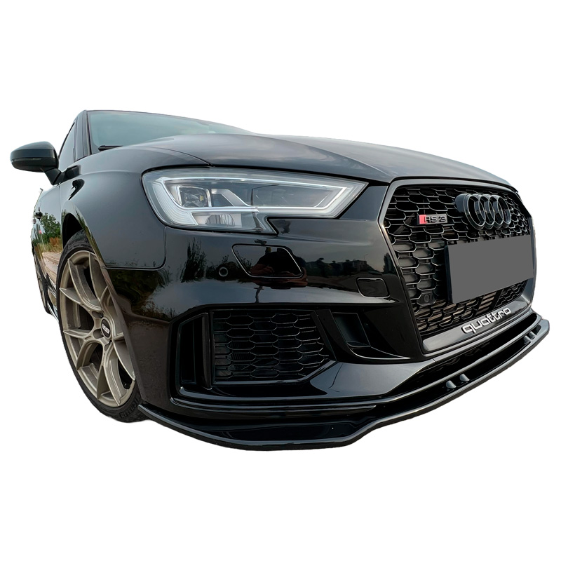 Image of Oneway Voor Bumper Lip Zwart ABS Plastic Audi RS3
