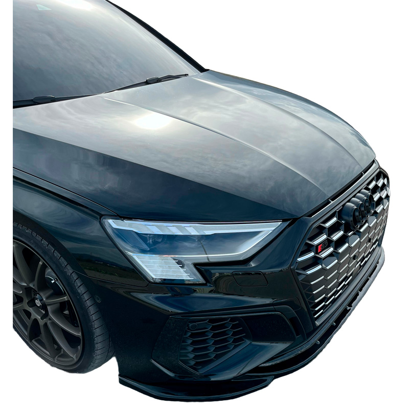 Image of Oneway Voor Bumper Lip Zwart ABS Plastic Audi A3,S3