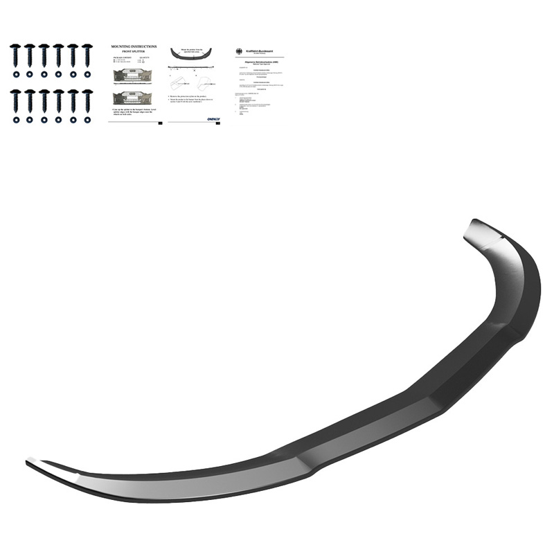 Image of Oneway Voor Bumper Lip Zwart ABS Plastic Mercedes A45