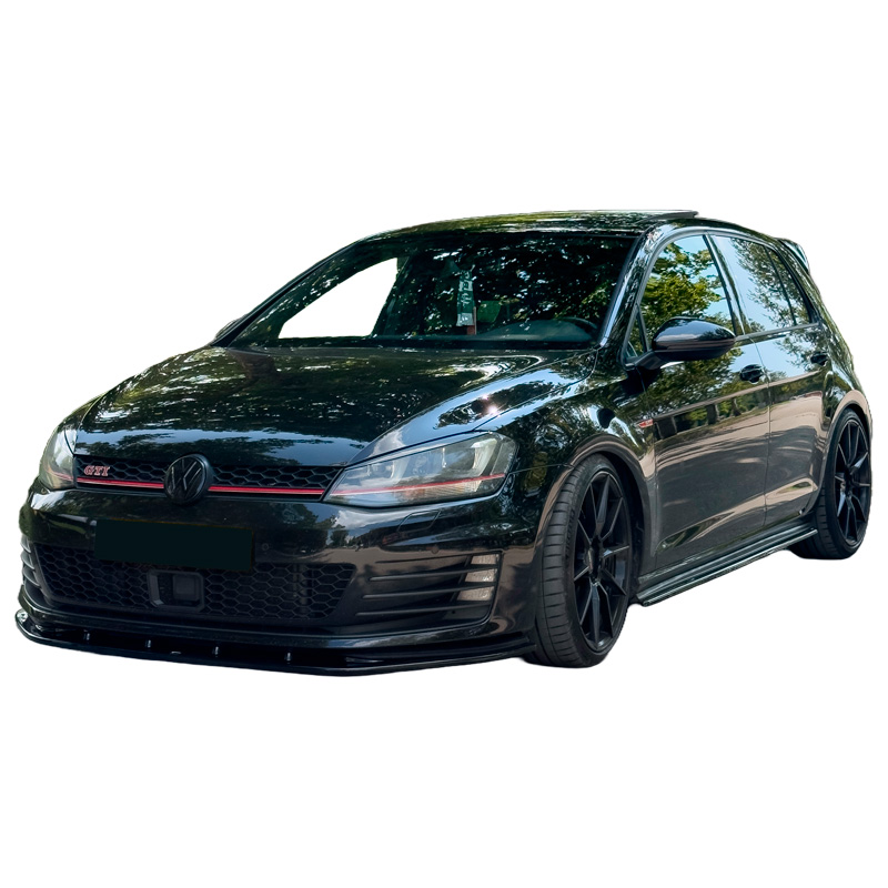 Image of Oneway Voor Bumper Lip Zwart ABS Plastic Volkswagen Golf