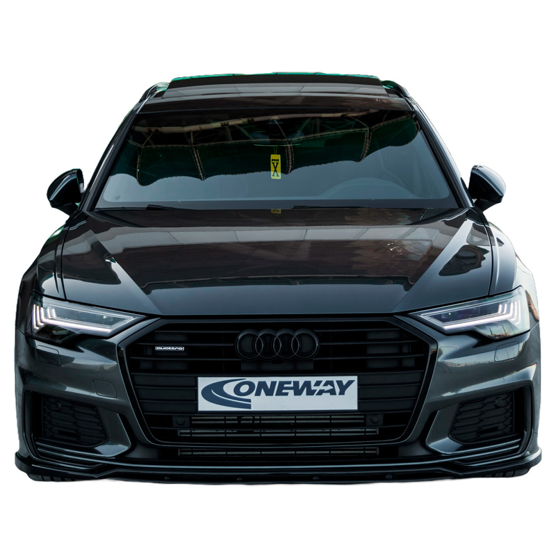 Image of Oneway Voor Bumper Lip Zwart ABS Plastic Audi A6,S6