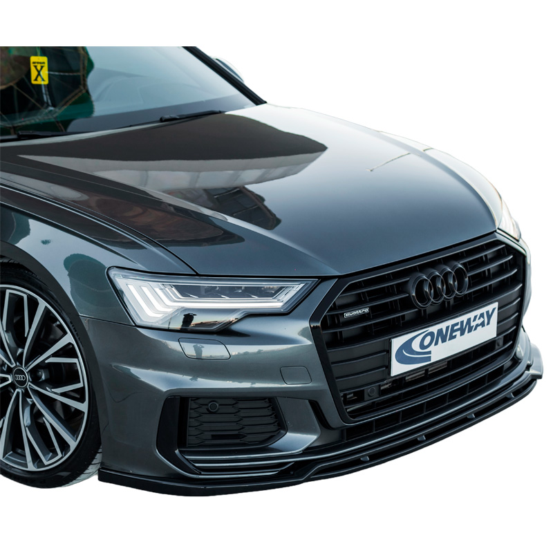 Image of Oneway Voor Bumper Lip Zwart ABS Plastic Audi A6,S6