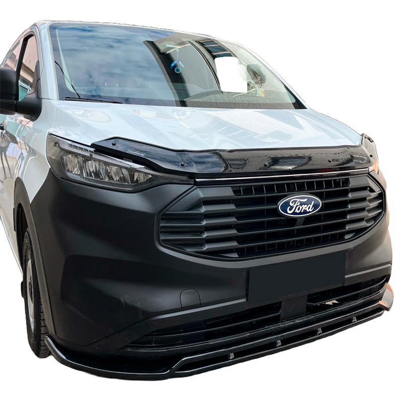 Image of Oneway Voor Bumper Lip Zwart ABS Plastic Ford Transit Custom