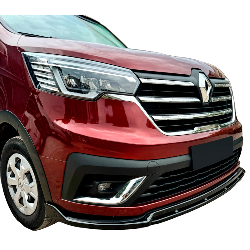 Image of Oneway Voor Bumper Lip Zwart ABS Plastic Renault Trafic