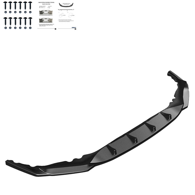 Image of Oneway Voor Bumper Lip Zwart ABS Plastic BMW 5-serie LCI