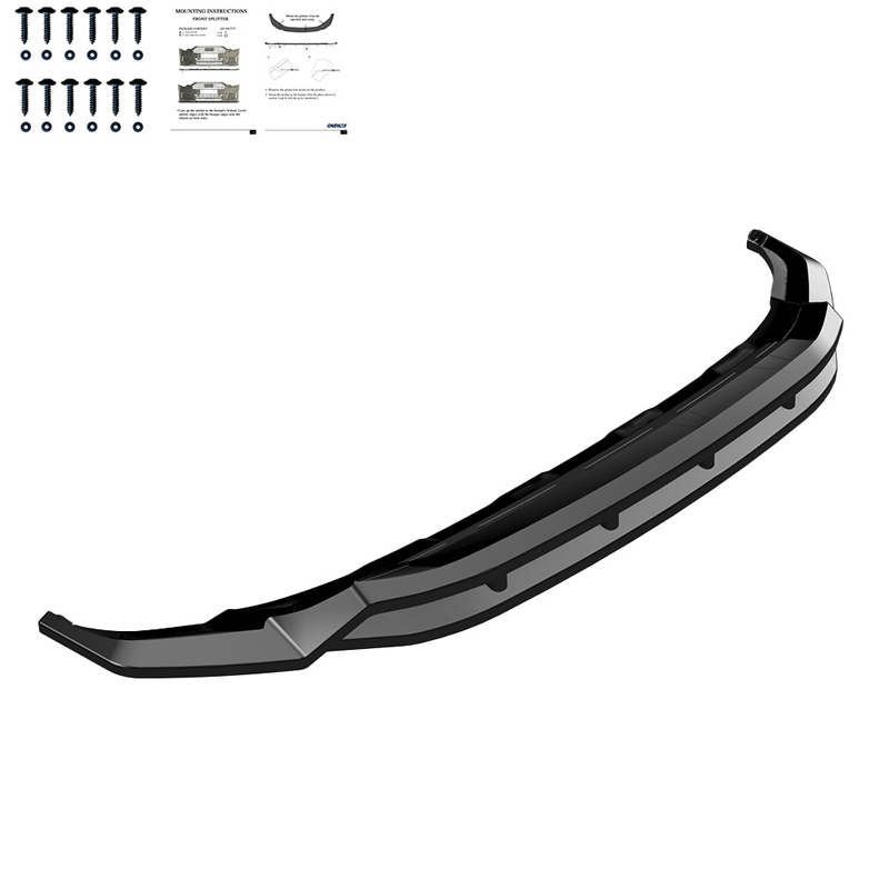Image of Oneway Voor Bumper Lip Zwart ABS Plastic Volkswagen Touareg