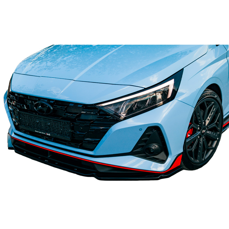 Image of Oneway Voor Bumper Lip Zwart ABS Plastic Hyundai i20n