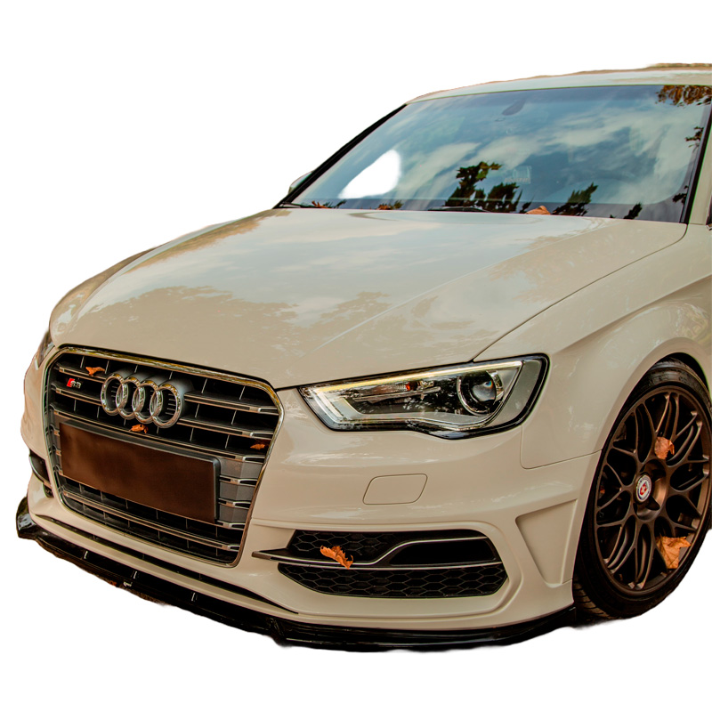 Image of Oneway Voor Bumper Lip Zwart ABS Plastic Audi S3
