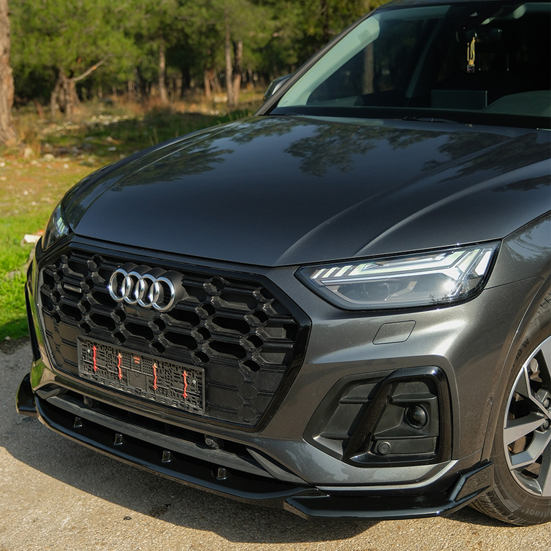 Image of Oneway Voor Bumper Lip Zwart ABS Plastic Audi Q5 Facelift