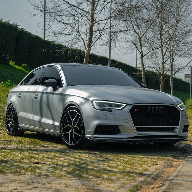 Image of Oneway Voor Bumper Lip Zwart ABS Plastic Audi A3 Facelift