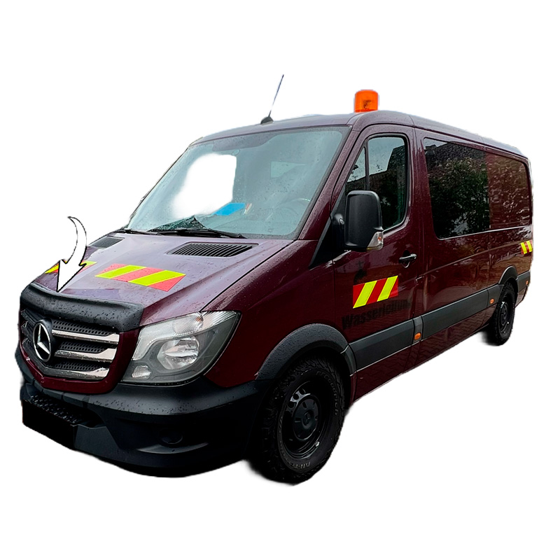 Image of Oneway Motorkap Beschermer Zwart ABS Plastic Mercedes Sprinter Facelift