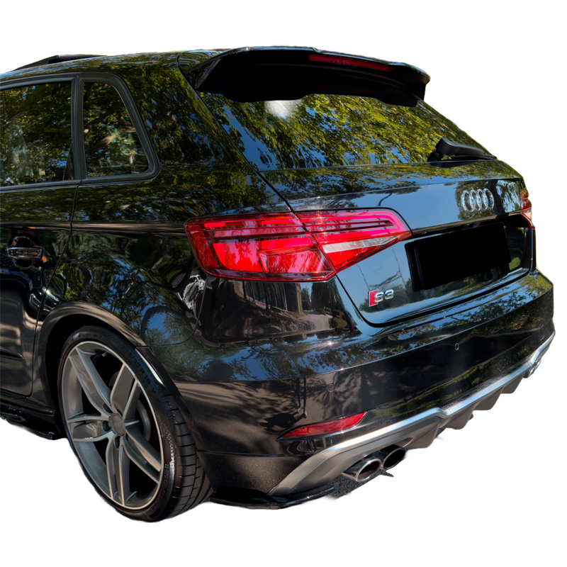 Image of Oneway Achter Bumper Hoekverlichting Zwart ABS Plastic Audi S3 Facelift