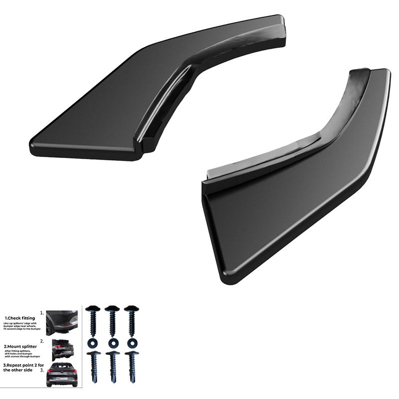 Image of Oneway Achter Bumper Hoekverlichting Zwart ABS Plastic Volkswagen Golf