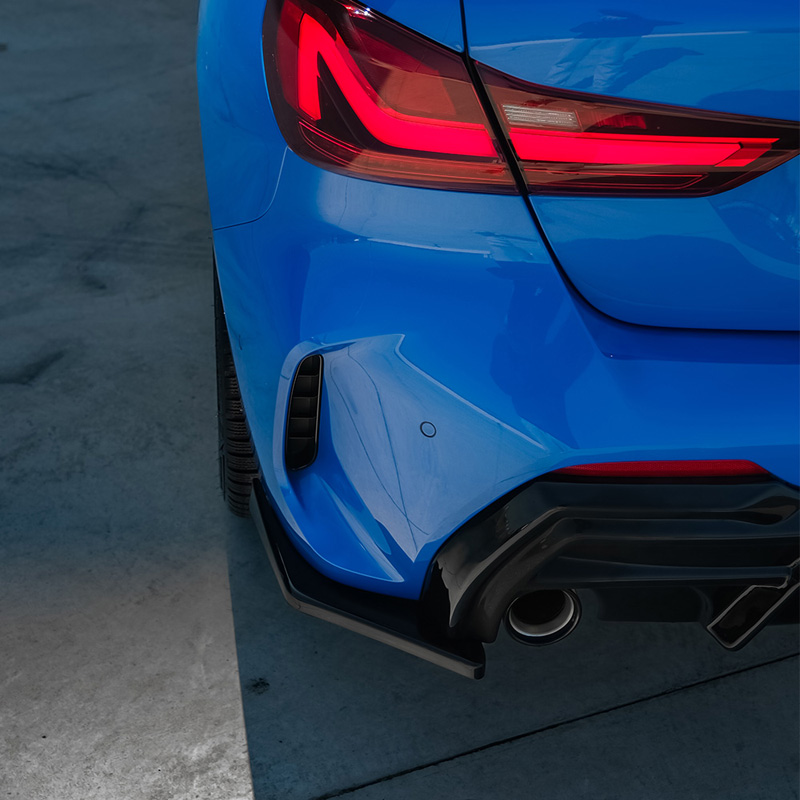 Image of Oneway Achter Bumper Hoekverlichting Zwart ABS Plastic BMW 1 Serie