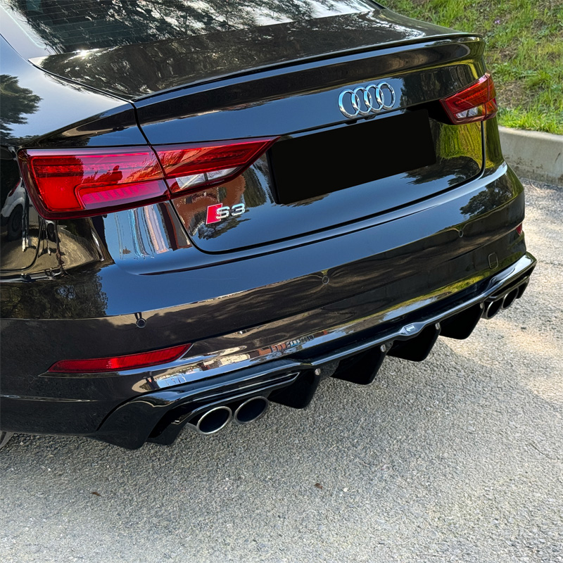 Image of Oneway Achter Diffuser Zwart ABS Plastic Audi S3 Facelift