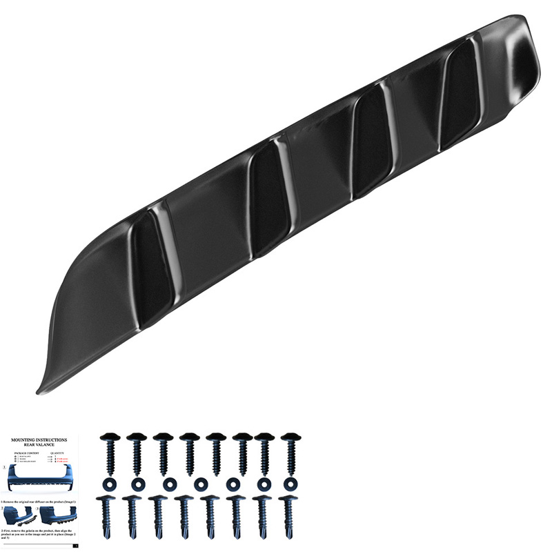 Image of Oneway Achter Diffuser Zwart ABS Plastic Volkswagen Tiguan Facelift