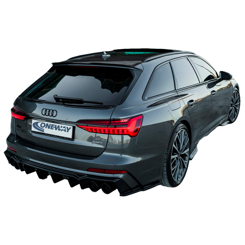 Image of Oneway Achter Diffuser Zwart ABS Plastic Audi A6,S6