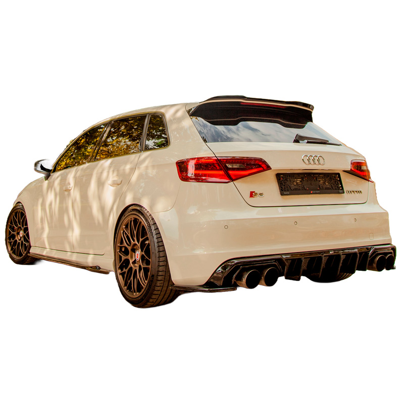 Image of Oneway Achter Diffuser Zwart ABS Plastic Audi S3