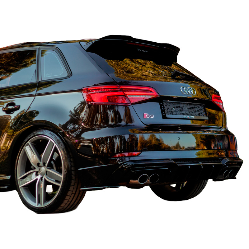 Image of Oneway Achter Diffuser Zwart ABS Plastic Audi S3 Facelift